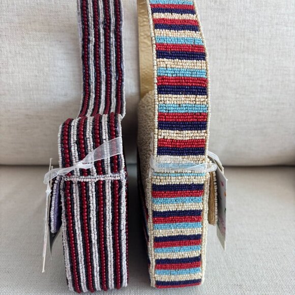 Viral Beaded Bags - NY Taxi Cab & Route 66 Shoulder Bags (2) - Made in India - Picture 3 of 15